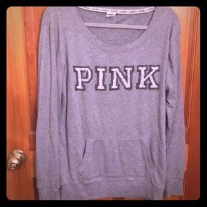 PINK Grey Crew Sweatshirt